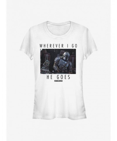 Star Wars The Mandalorian The Child I Go Where He Goes Girls T-Shirt $8.09 T-Shirts
